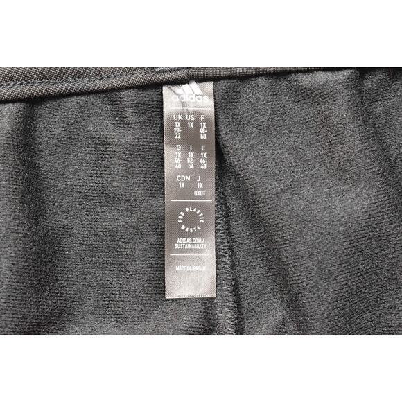 Adidas Women's Black White Skinny Sweatpants Plus Size 1X Drawstring - Picture 7 of 8